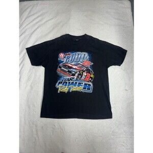 Vintage Ricky Rudd Black Double-sided T-Shirt Shirt NASCAR Chase Authentics